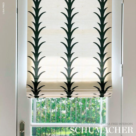 Schumacher Acanthus Stripe Carbon Fabric