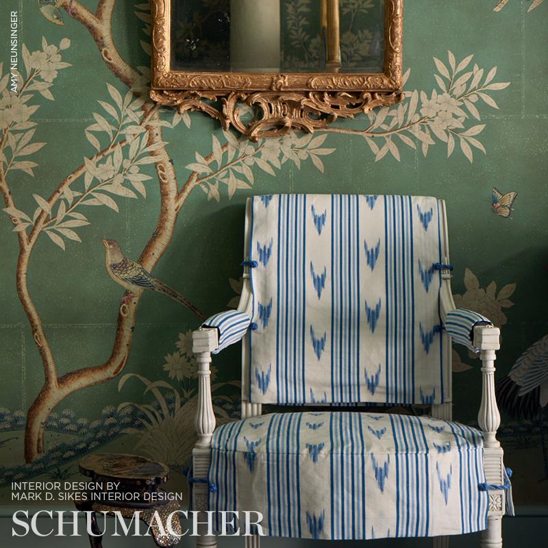 Schumacher Santa Barbara Ikat Indigo Fabric