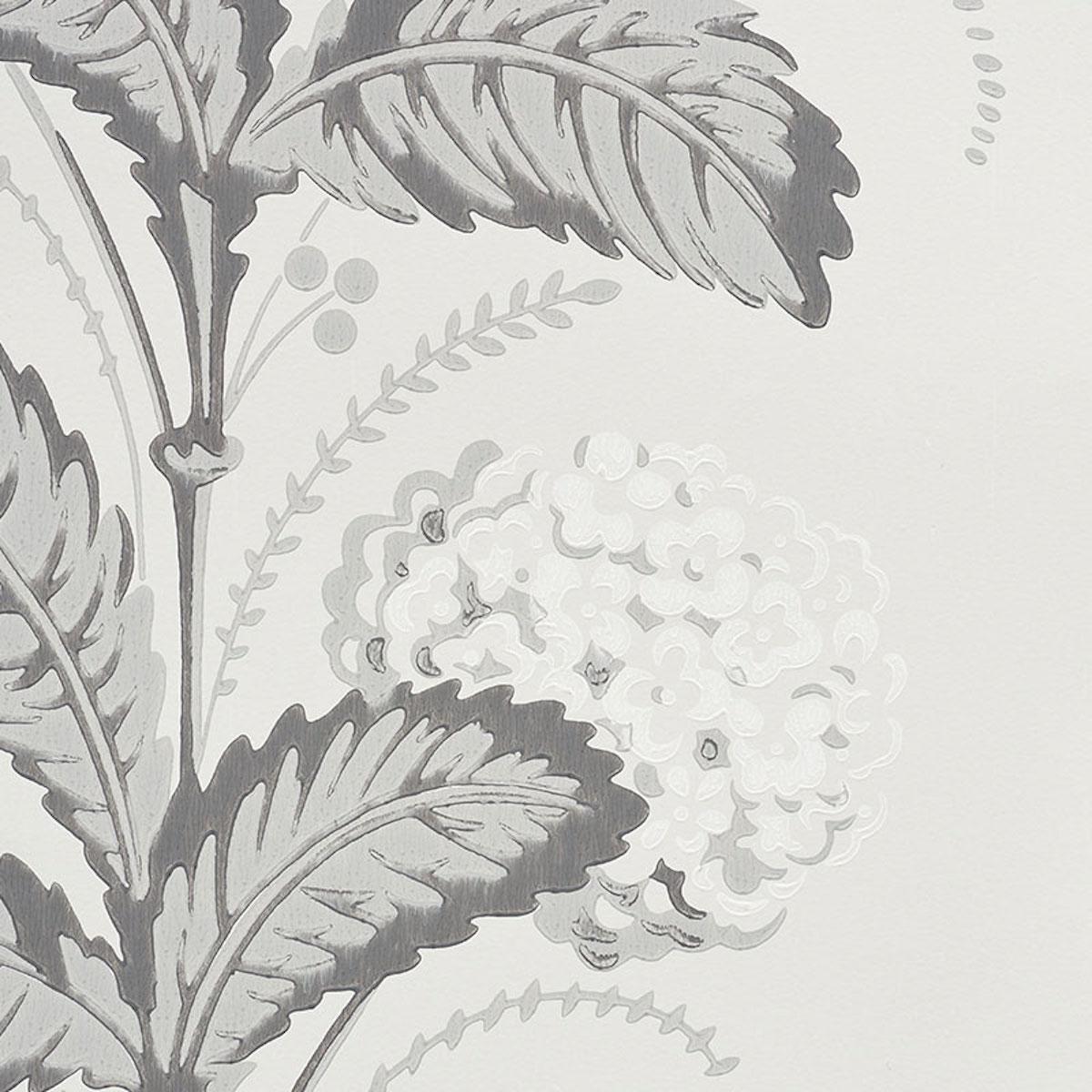 Schumacher Hydrangea Drape Grisaille Wallpaper