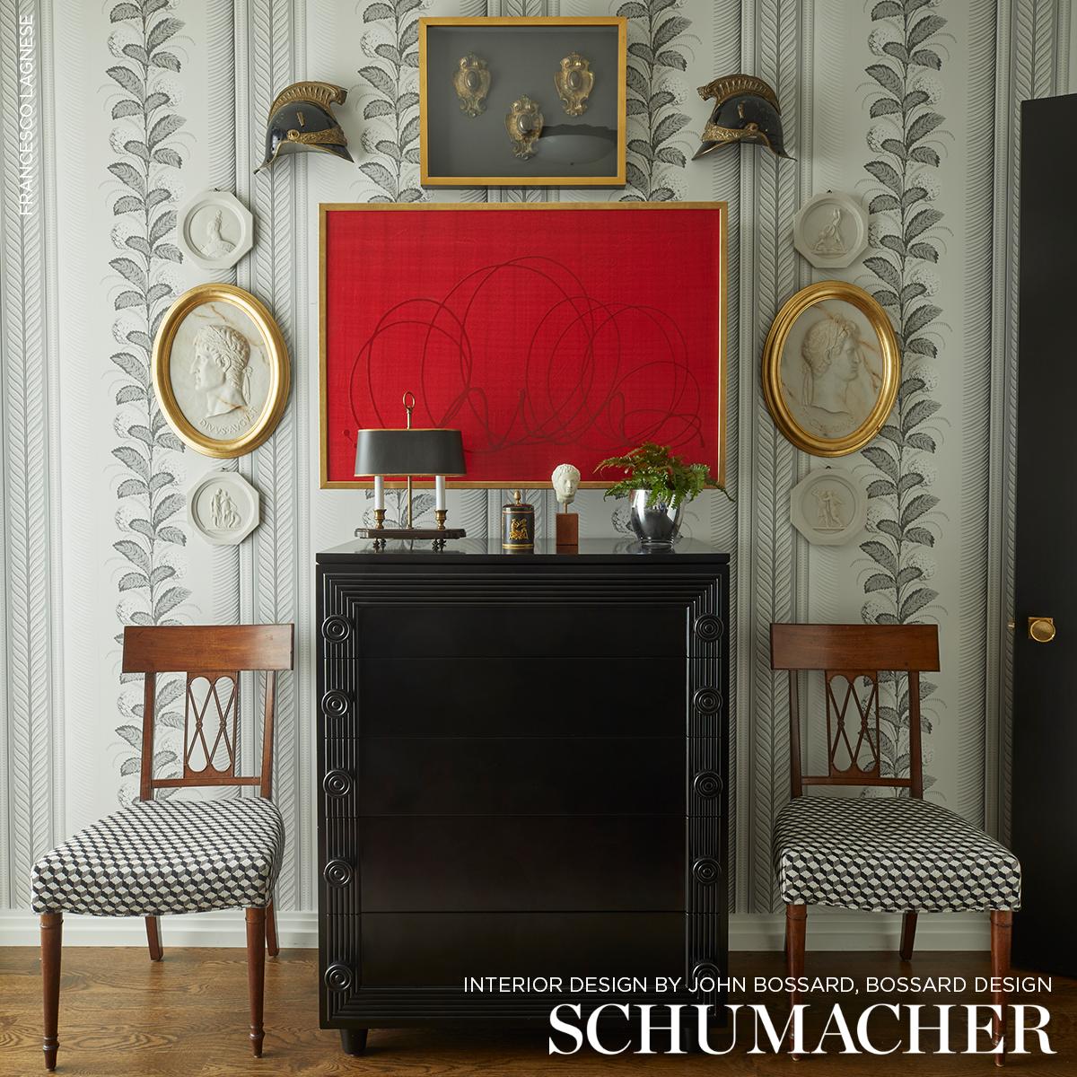 Schumacher Hydrangea Drape Grisaille Wallpaper