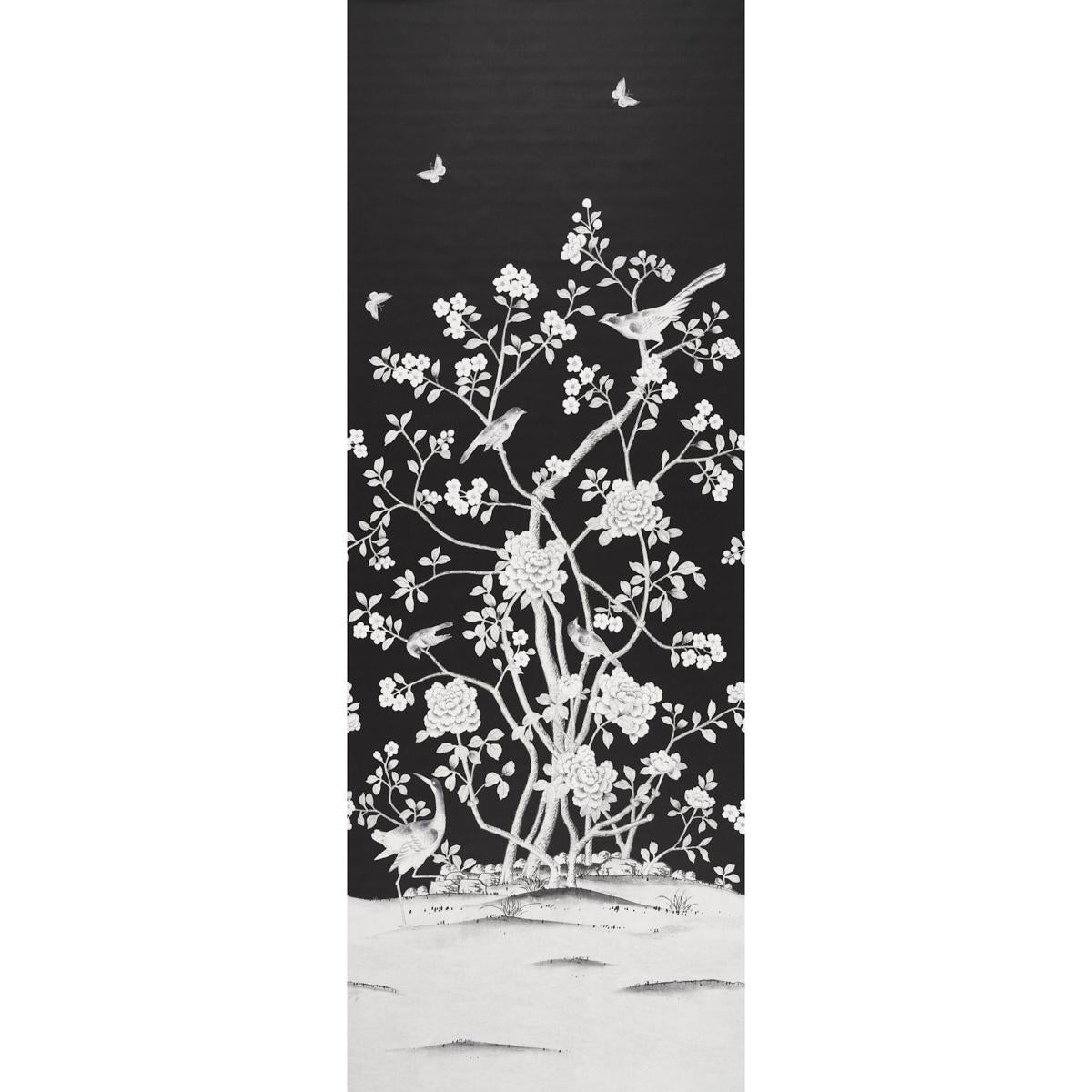 Schumacher Chinois Palais Panel Noir Wallpaper