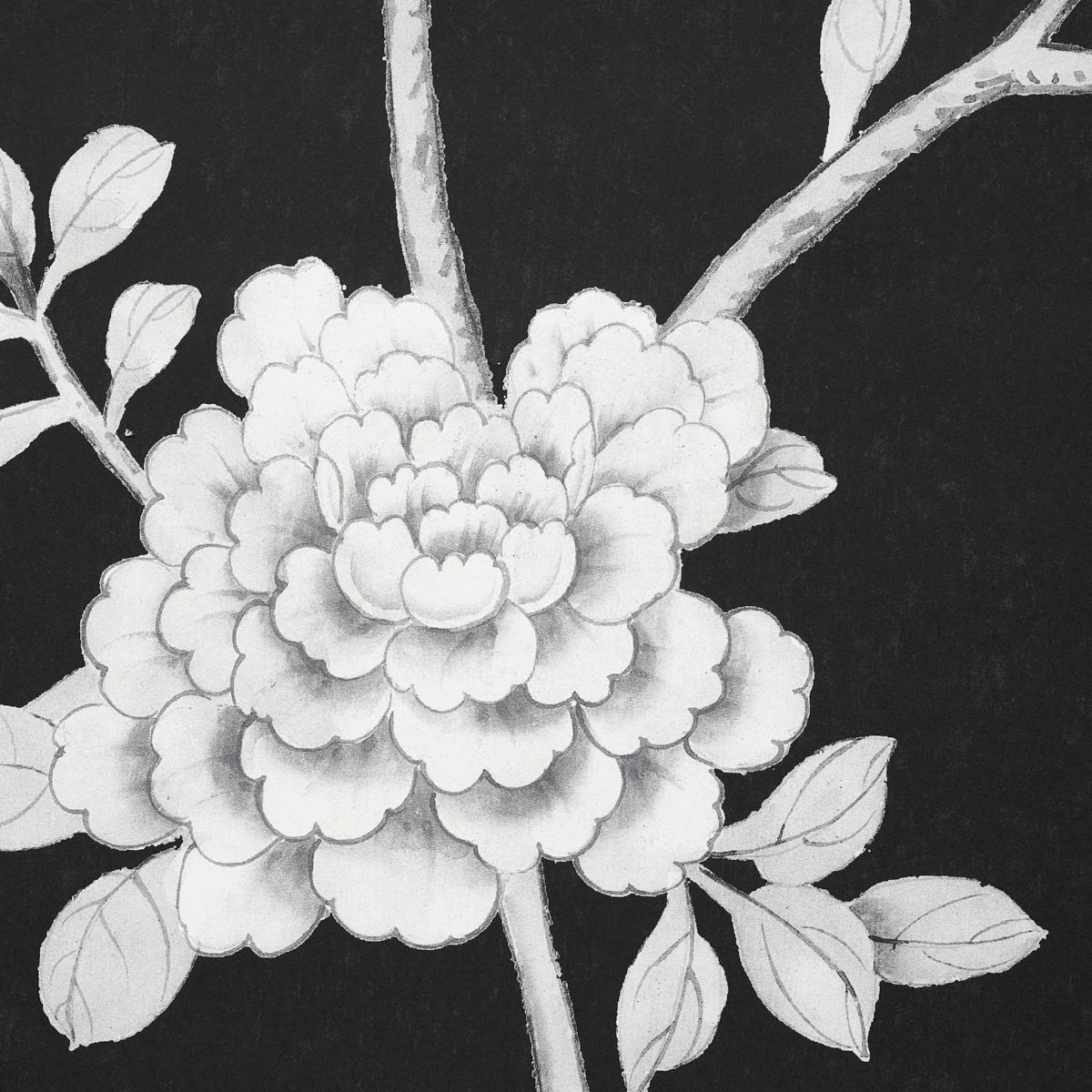 Schumacher Chinois Palais Panel Noir Wallpaper