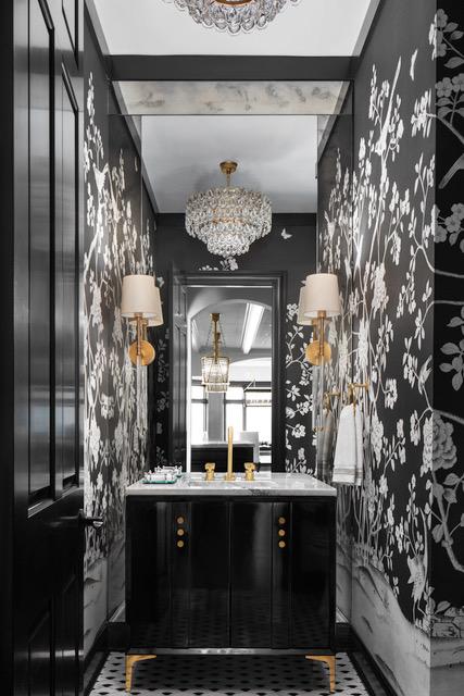 Schumacher Chinois Palais Panel Noir Wallpaper