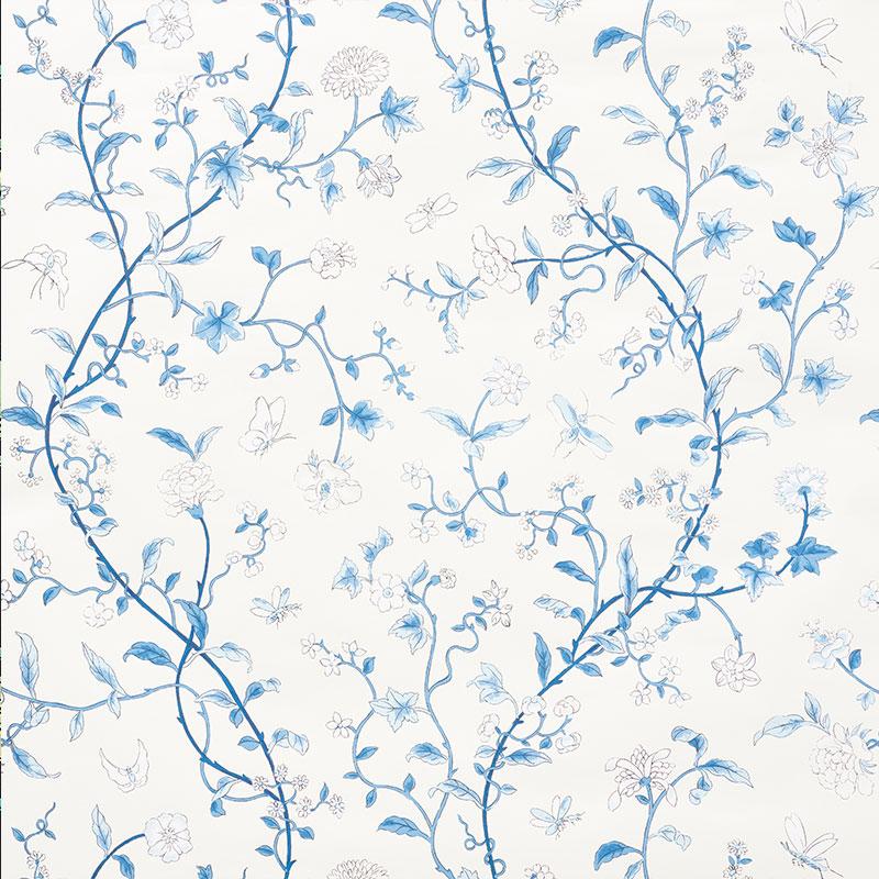 Schumacher Floraison Porcelain Wallpaper