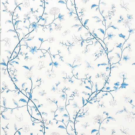 Schumacher Floraison Porcelain Wallpaper