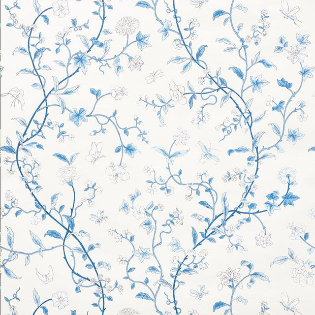 Schumacher Floraison Porcelain Wallpaper