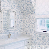 Schumacher Toile De Fleurs Delft Wallpaper