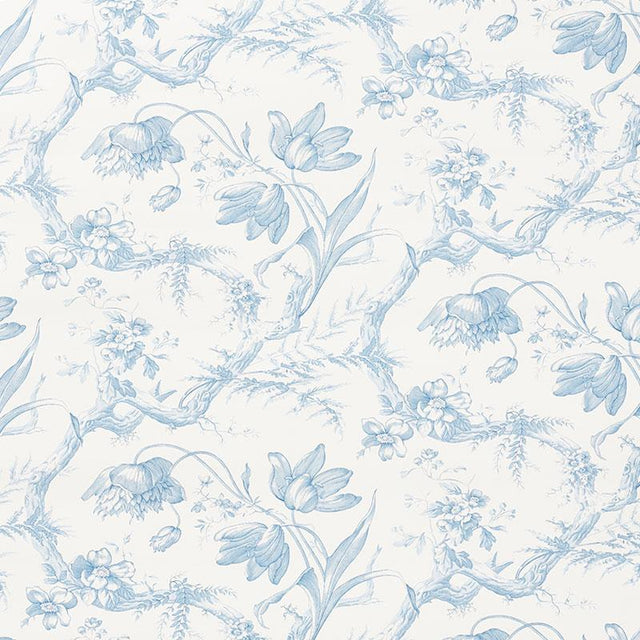 Schumacher Toile De Fleurs Delft Wallpaper