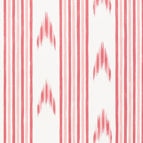 Schumacher Santa Barbara Ikat Pink Wallpaper