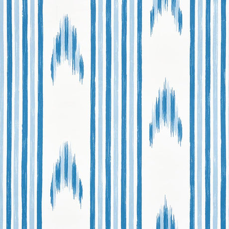 Schumacher Santa Barbara Ikat Indigo Wallpaper