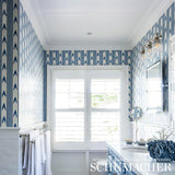 Schumacher Santa Barbara Ikat Indigo Wallpaper