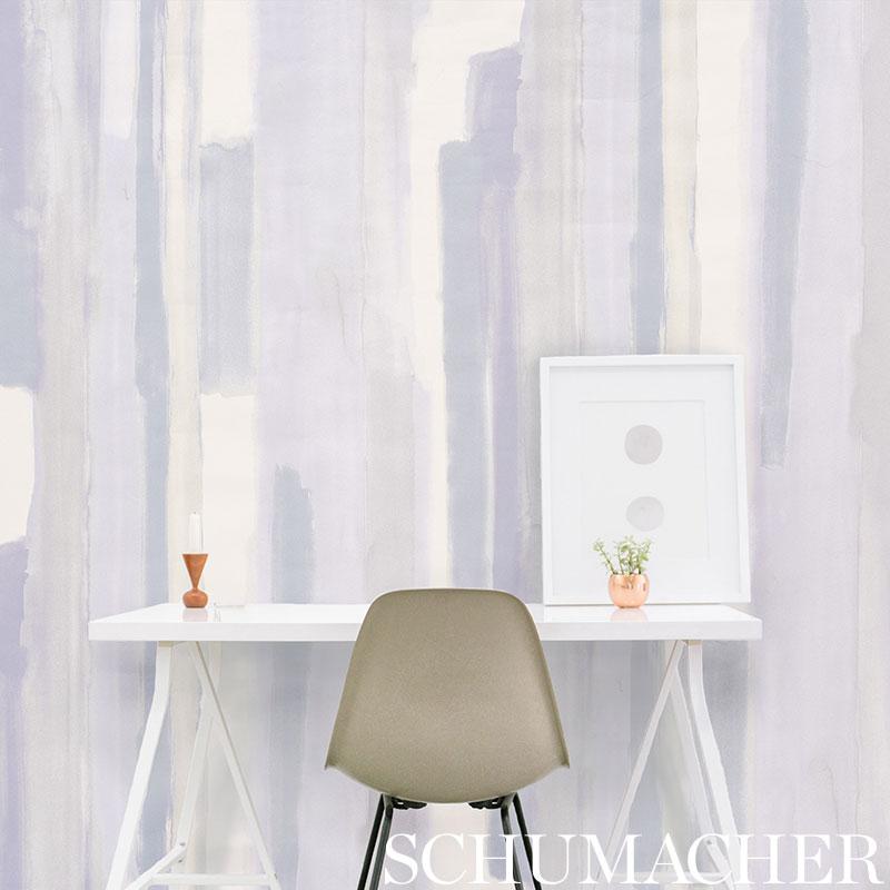 Schumacher Watercolor Soft Lilac Wallpaper