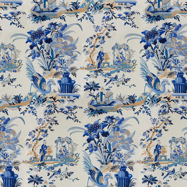 Brunschwig & Fils LE LAC BLUE/WHITE Fabric