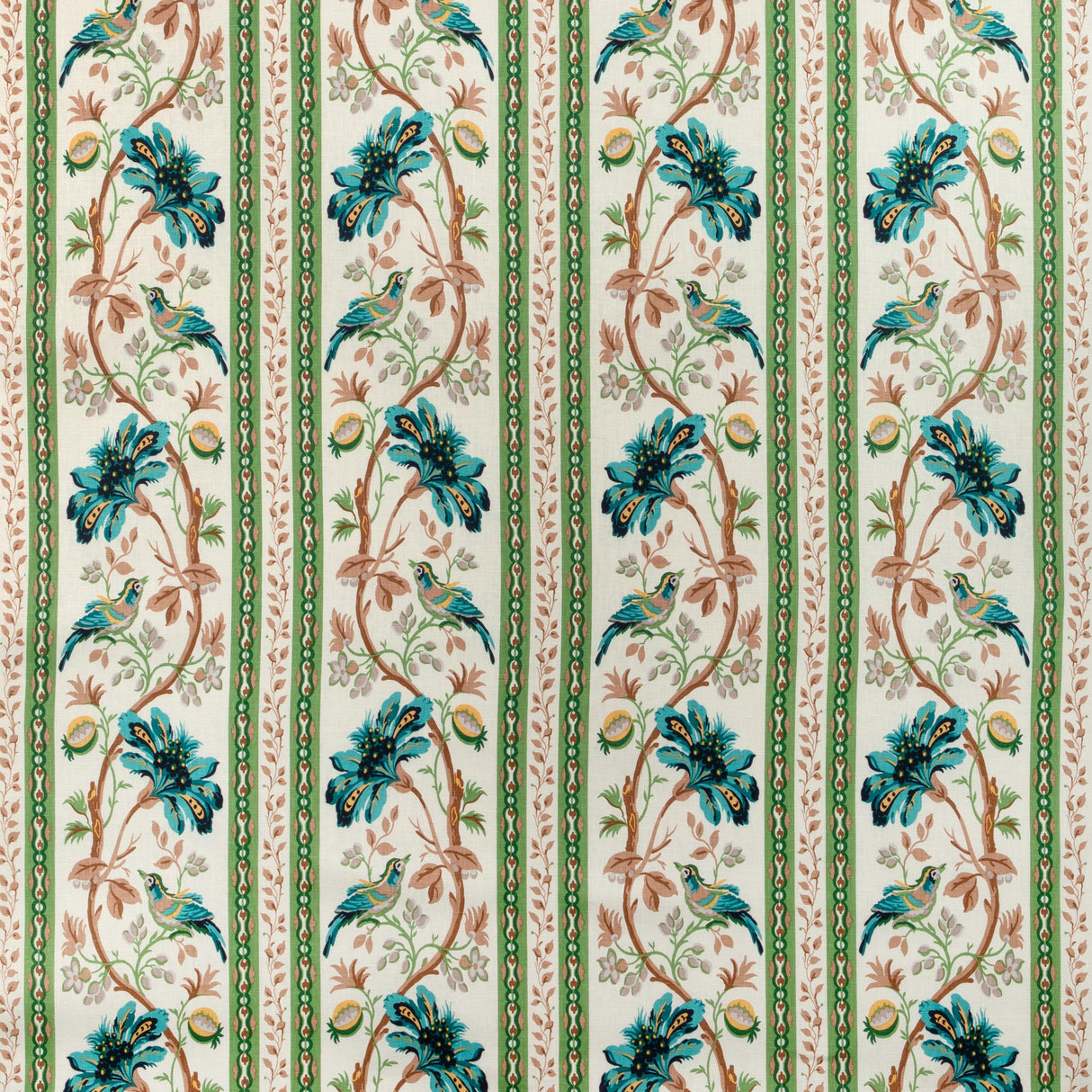 Brunschwig & Fils LE LAC BORDER AQUA/GREEN Fabric
