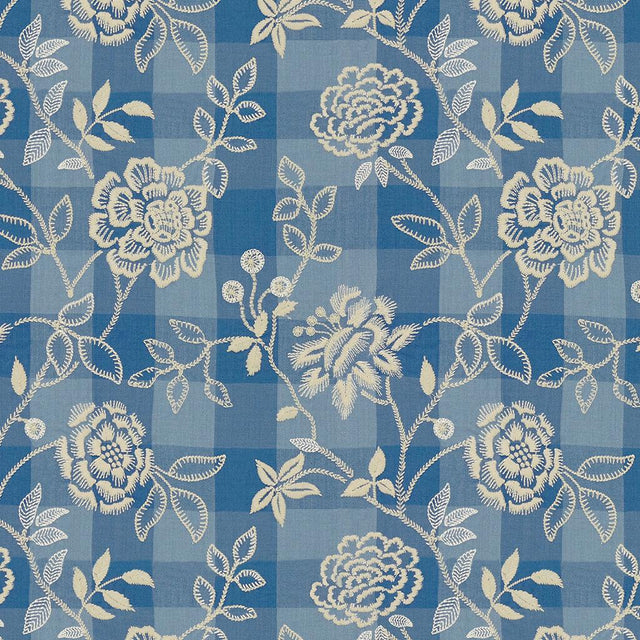 Brunschwig & Fils KINEVINE EMB FRENCH BLUE Upholstery Fabric