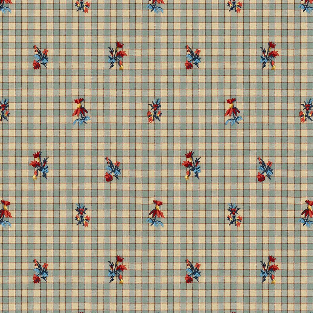 Brunschwig & Fils LA SEYNE FLEURI STONE BLUE Upholstery Fabric