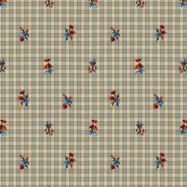 Brunschwig & Fils LA SEYNE FLEURI STONE BLUE Upholstery Fabric