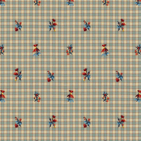 Brunschwig & Fils LA SEYNE FLEURI STONE BLUE Upholstery Fabric