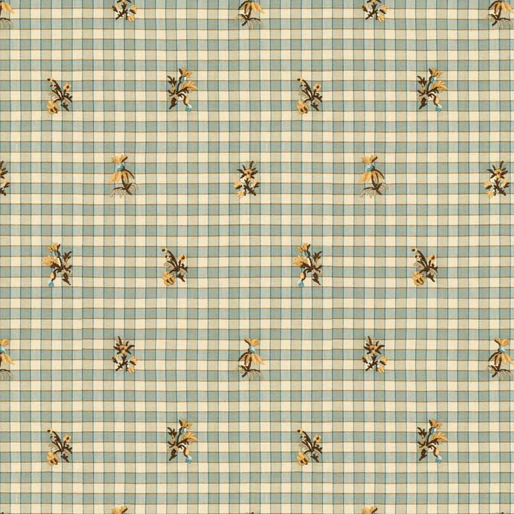 Brunschwig & Fils LA SEYNE FLEURI AQUA Upholstery Fabric