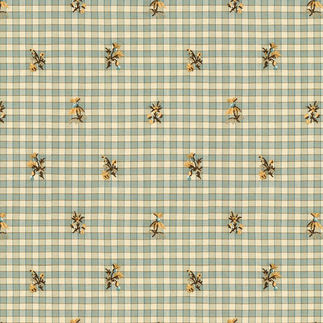 Brunschwig & Fils LA SEYNE FLEURI AQUA Upholstery Fabric