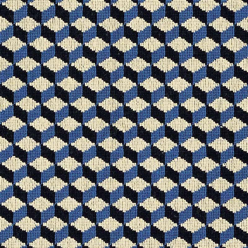 Schumacher Atwood Pingl Cobalt Fabric