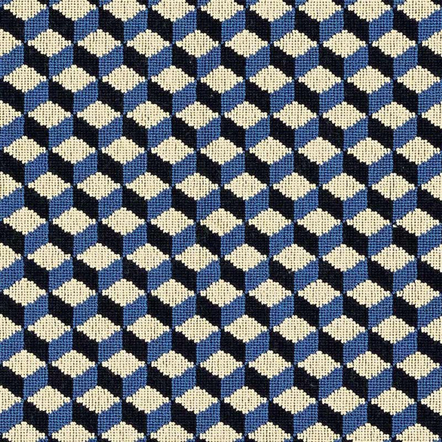 Schumacher Atwood Pingl Cobalt Fabric