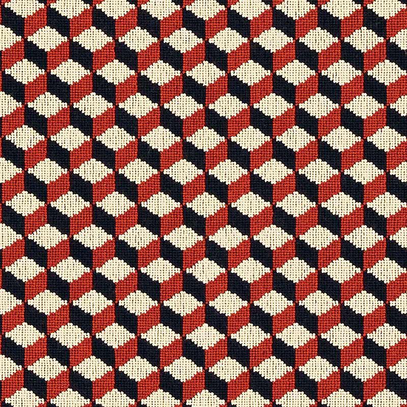 Schumacher Atwood Pingl Carnelian Fabric