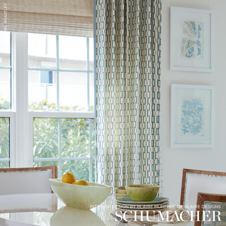Schumacher Belvedere Peacock Blue Fabric