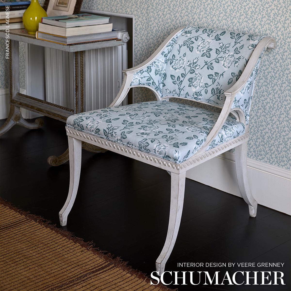 Schumacher Folly Orpington Blue Fabric