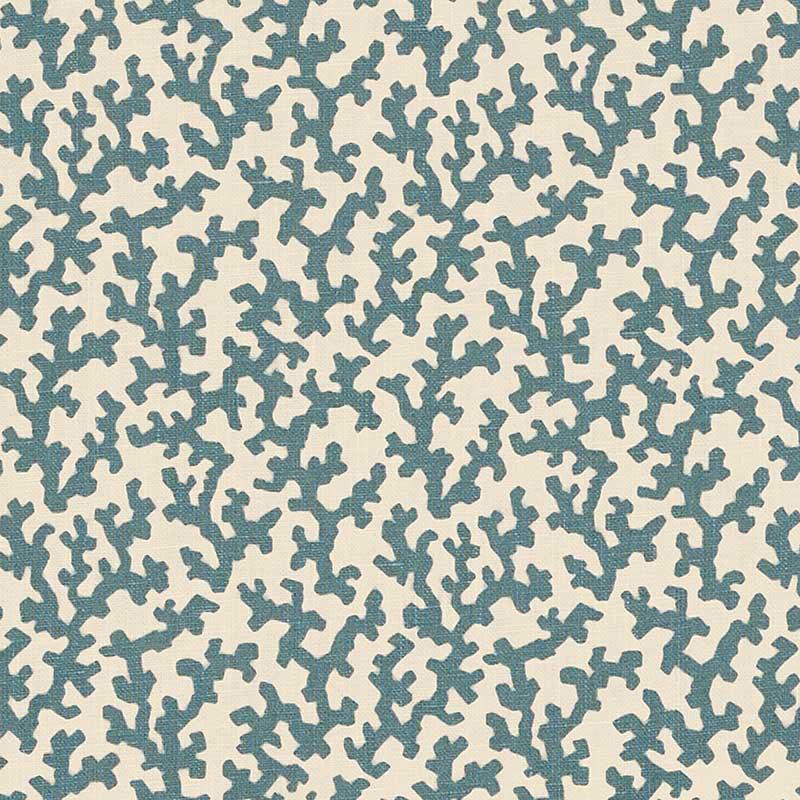 Schumacher Folly Peacock Blue Fabric