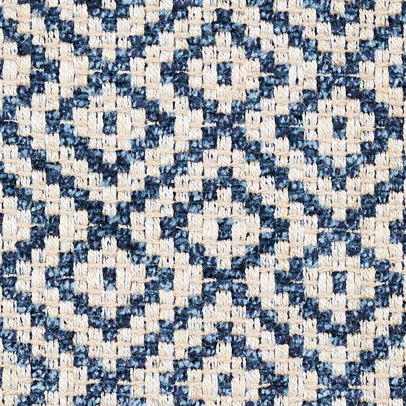 Schumacher Lessing Indigo Fabric