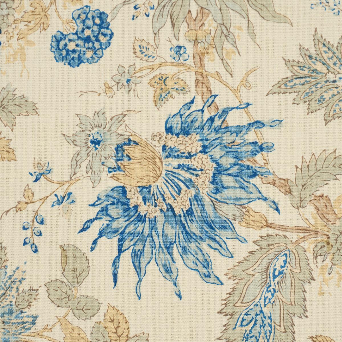 Schumacher Ellis Floral Vine Indigo Fabric