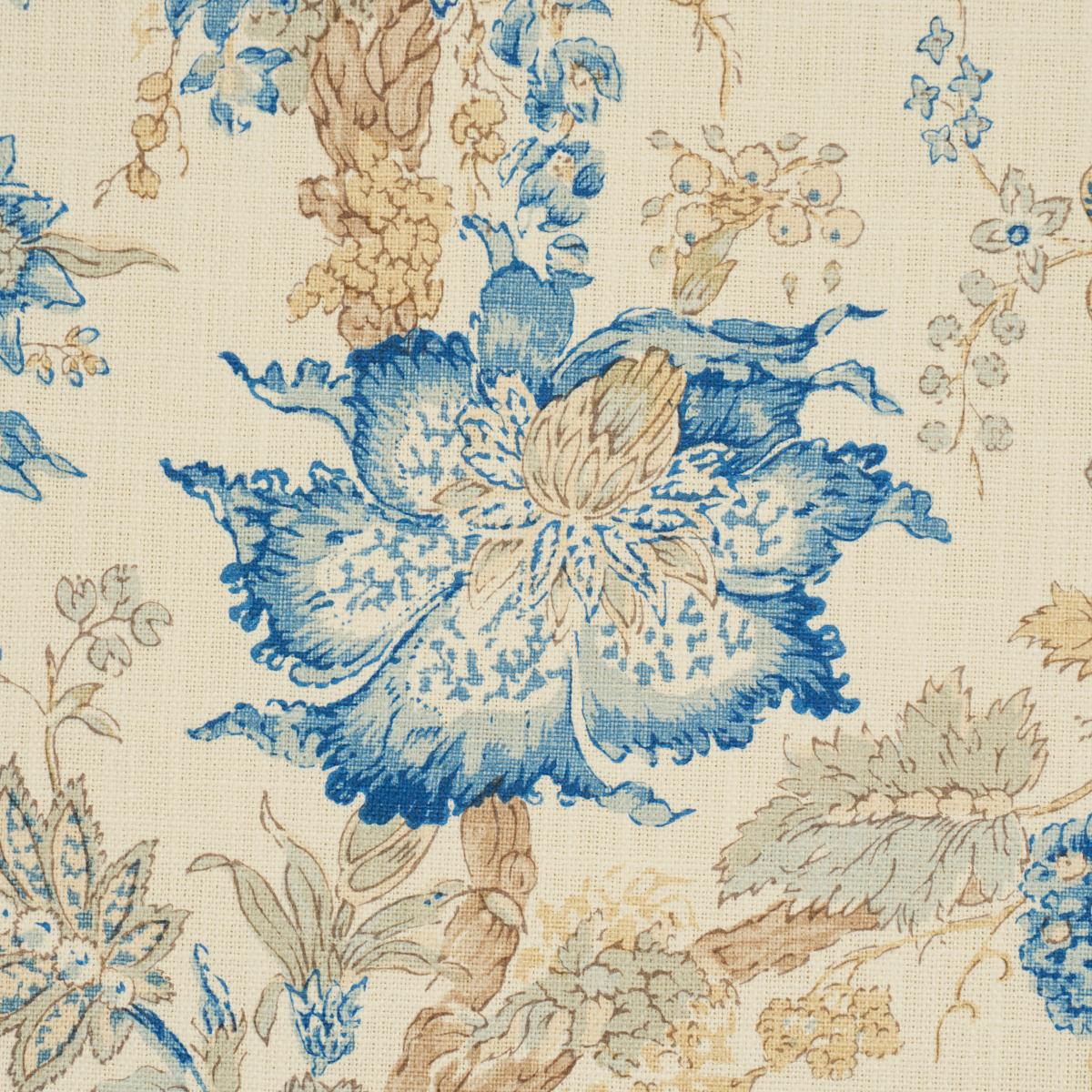 Schumacher Ellis Floral Vine Indigo Fabric
