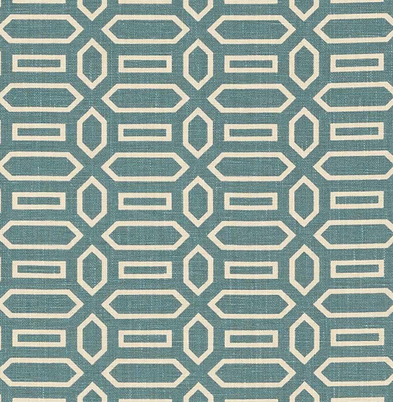 Schumacher Pavilion Peacock Blue Fabric