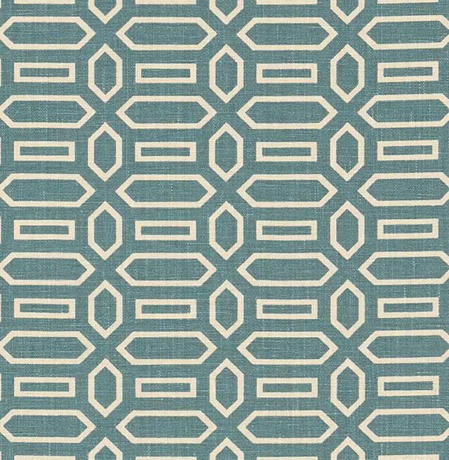 Schumacher Pavilion Peacock Blue Fabric