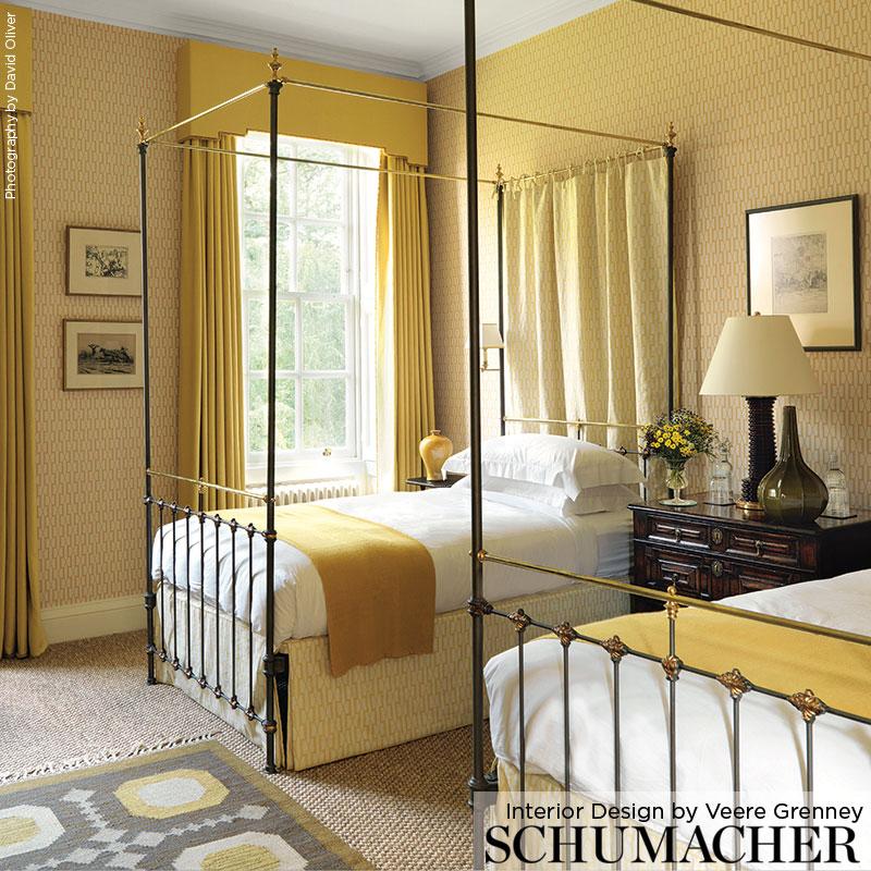 Schumacher Belvedere Straw Wallpaper
