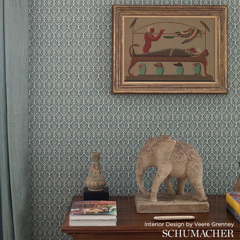 Schumacher Burley Sage Wallpaper
