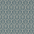 Schumacher Burley Peacock Blue Wallpaper