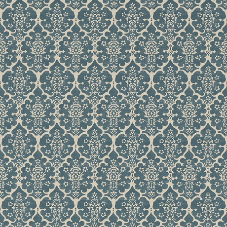 Schumacher Burley Peacock Blue Wallpaper