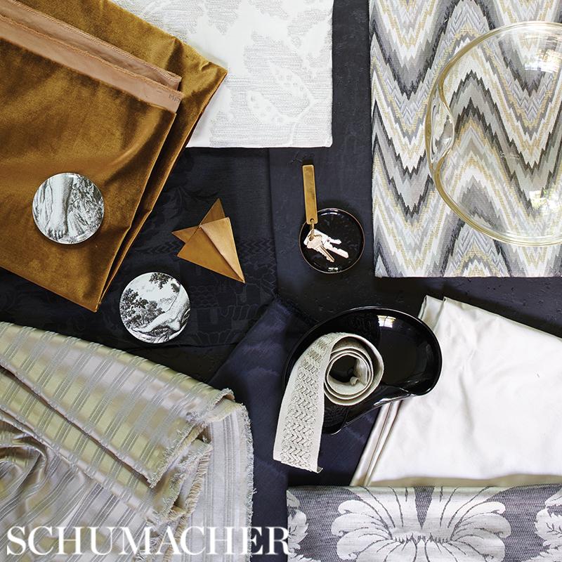 Schumacher Zelda Stripe Platinum Fabric