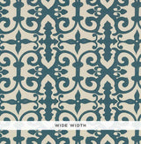 Schumacher Ferne Park Peacock Blue Wallpaper