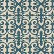 Schumacher Ferne Park Peacock Blue Wallpaper