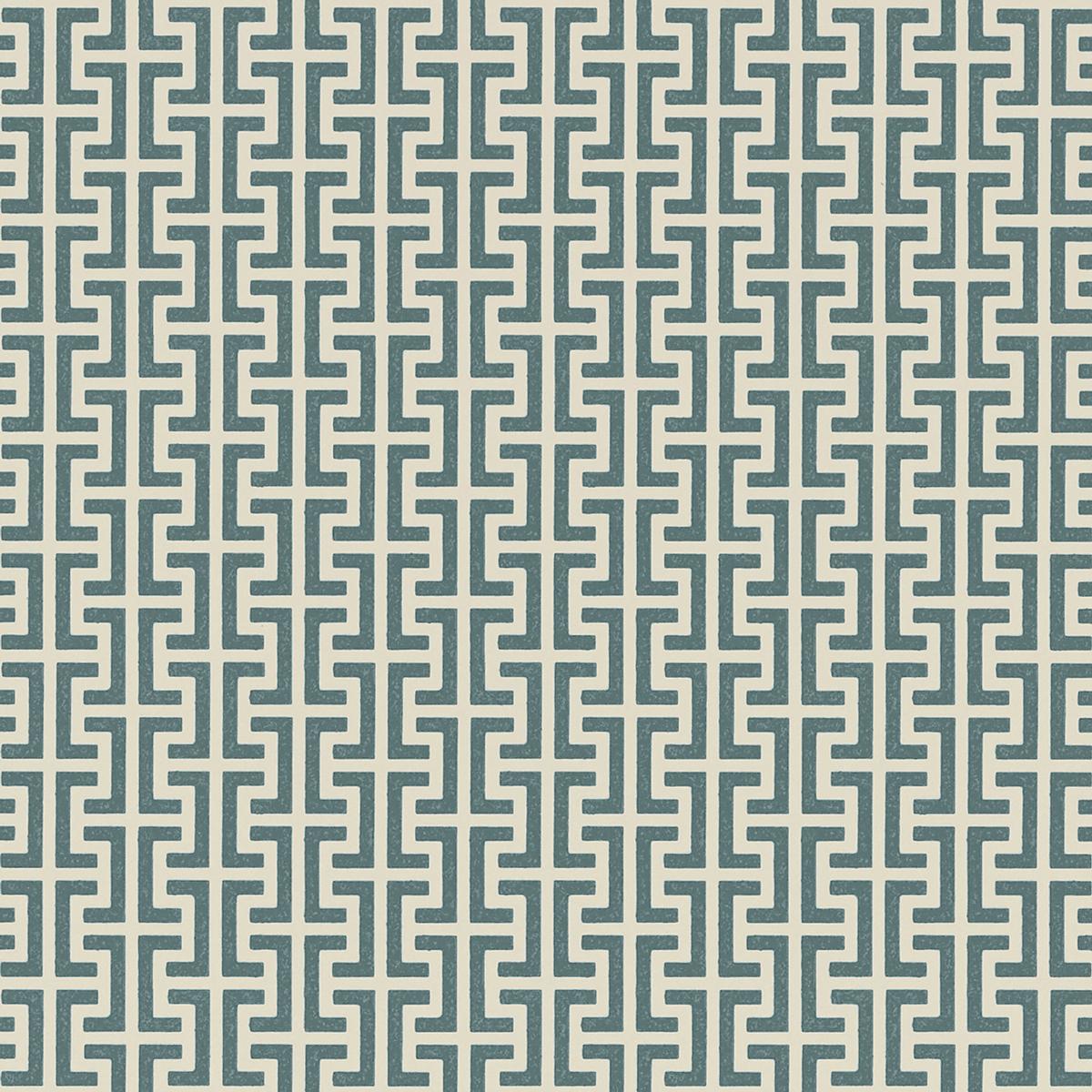 Schumacher Temple Peacock Blue Wallpaper