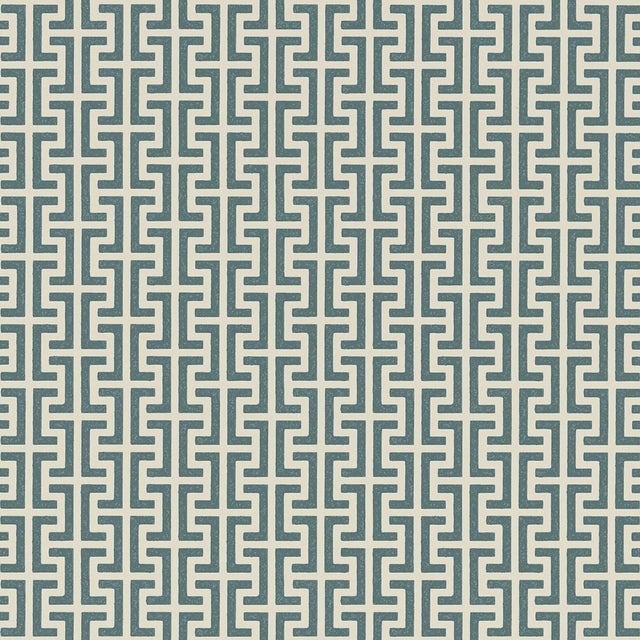 Schumacher Temple Peacock Blue Wallpaper