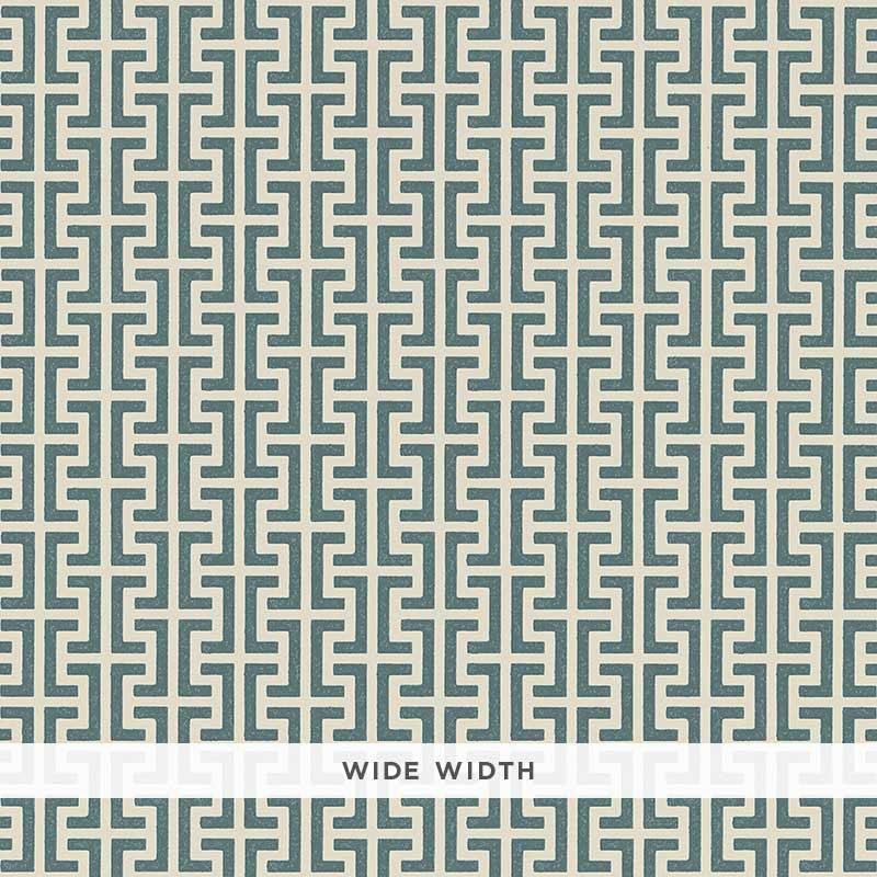 Schumacher Temple Peacock Blue Wallpaper