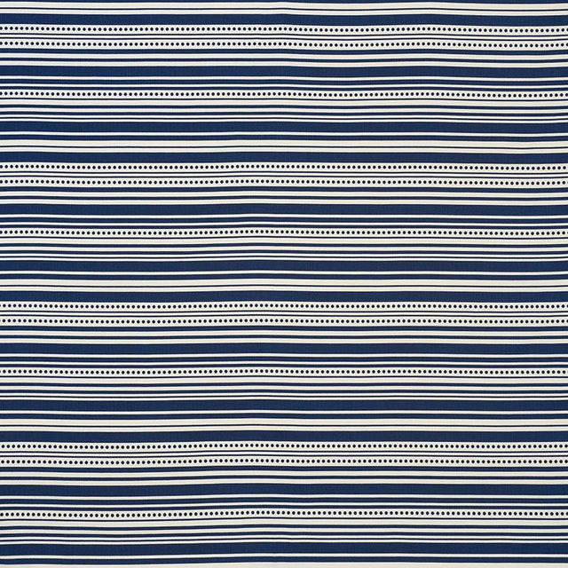 Schumacher Stripedot Ii Indoor/Outdoor Navy Fabric