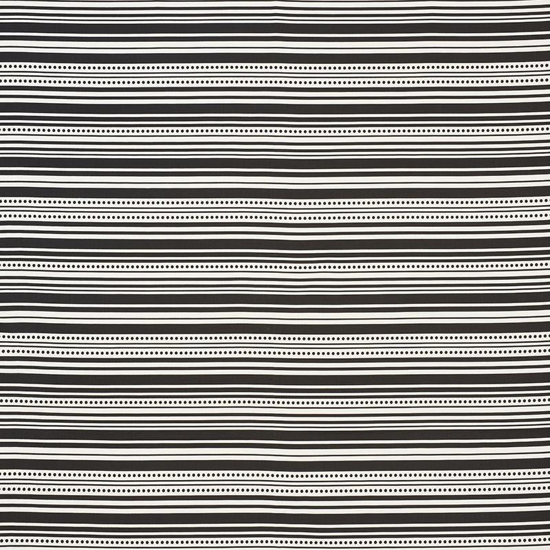 Schumacher Stripedot Ii Indoor/Outdoor Black Fabric