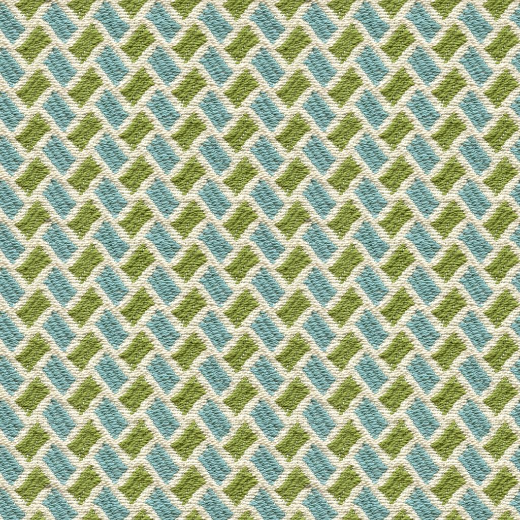 Brunschwig & Fils NEW BRIQUETAGE AQUA/LIME Upholstery Fabric