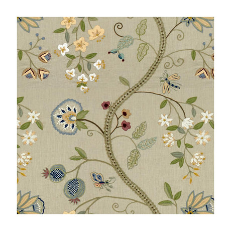 Brunschwig & Fils CLAUDIA AQUA/GRAY Fabric