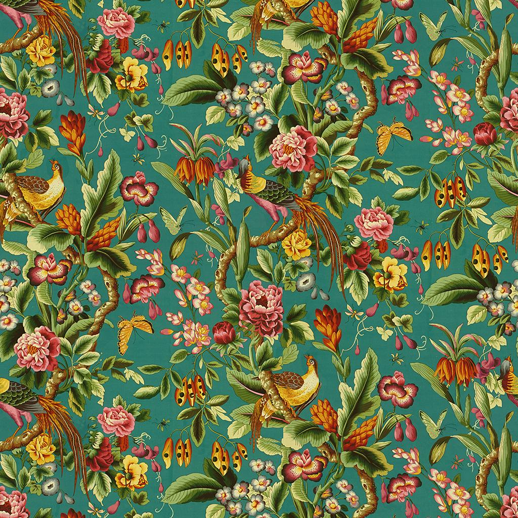 Brunschwig & Fils PHEASANS BLUE Fabric